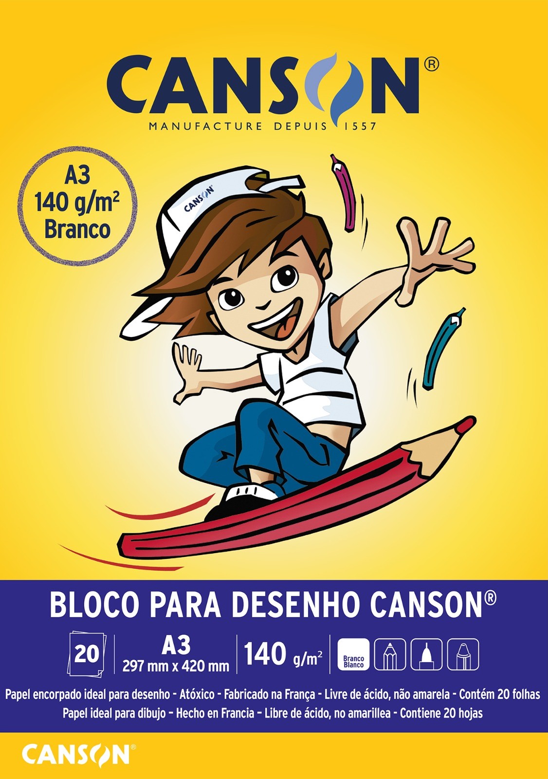 Canson BLOCO PARA DESENHO A3 140g/m²