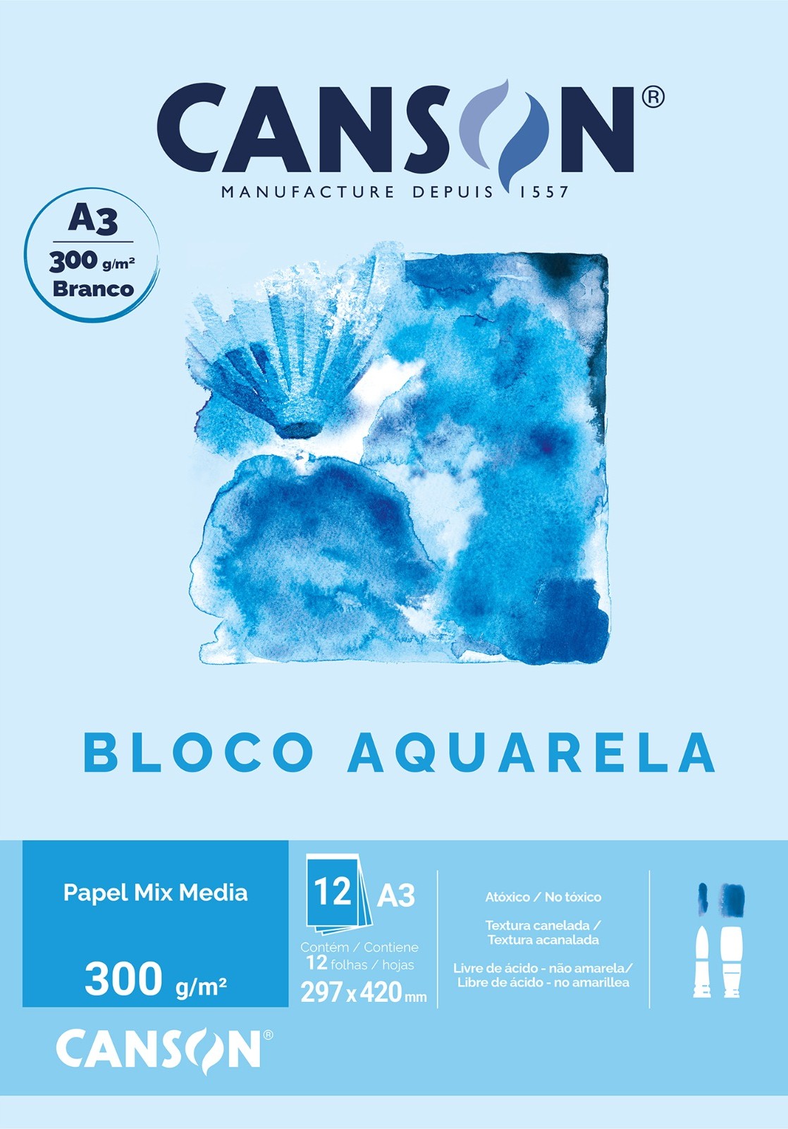 Canson BLOCO AQUARELA A3 300g/m²