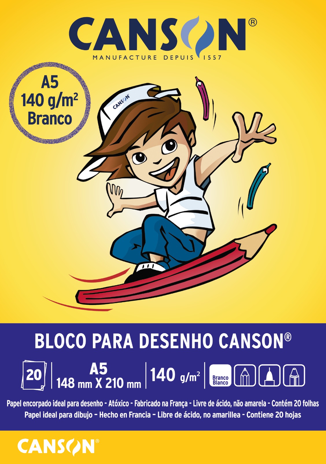 Canson BLOCO PARA DESENHO A5 140g/m²
