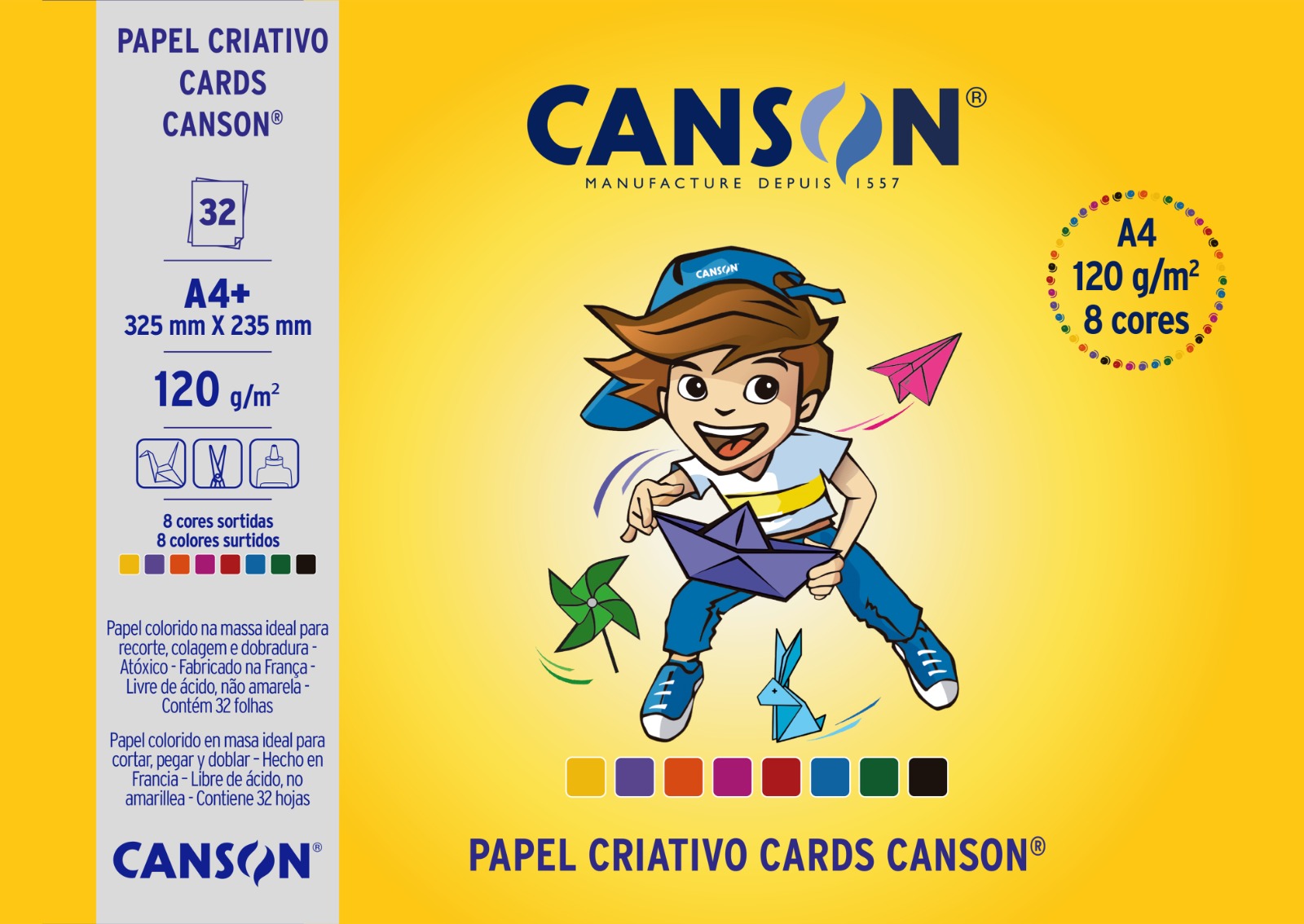 Canson PAPEL CRIATIVO 8 CORES 120g/m²
